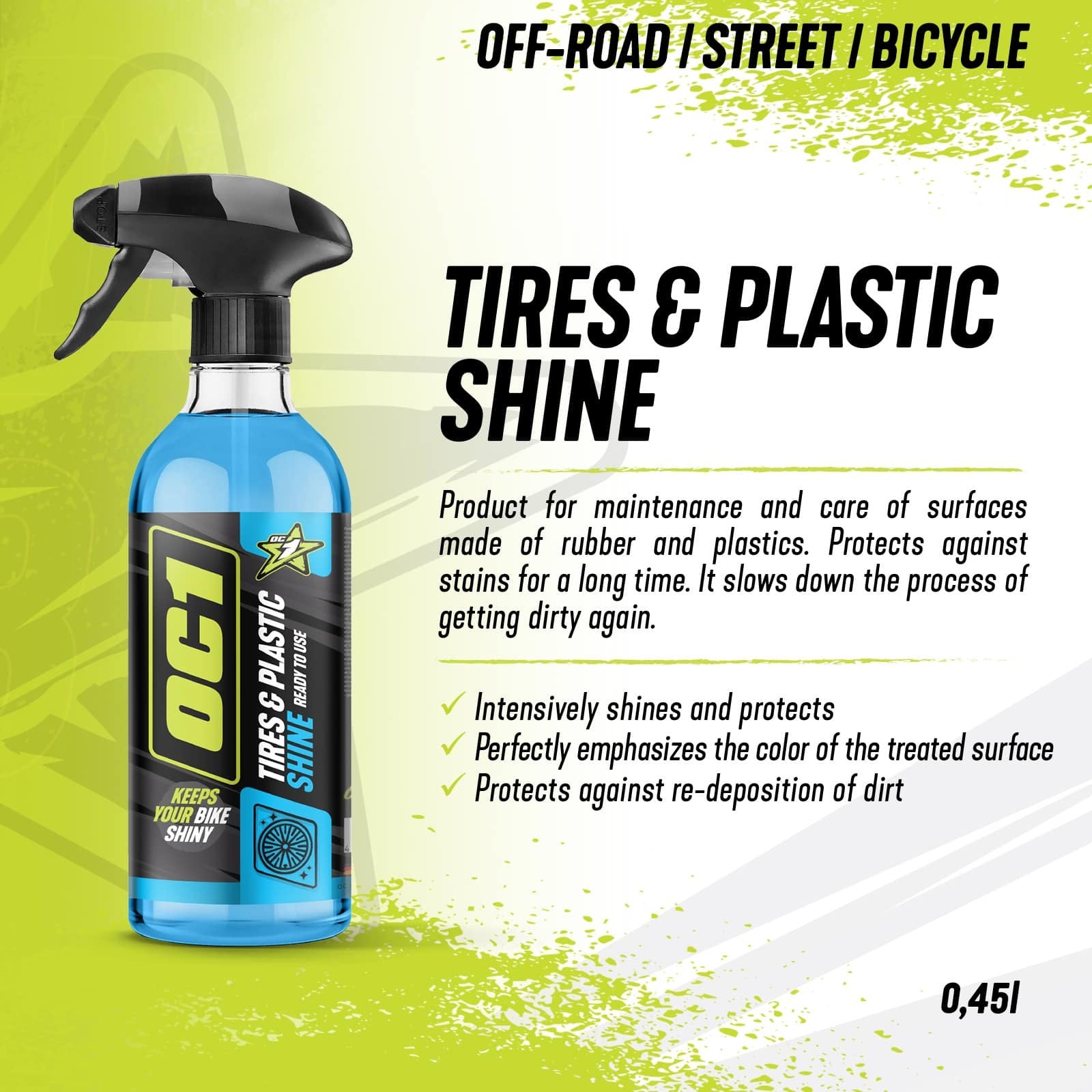 OC1 TIRES&PLASTIC SHINE cleaner 450ml